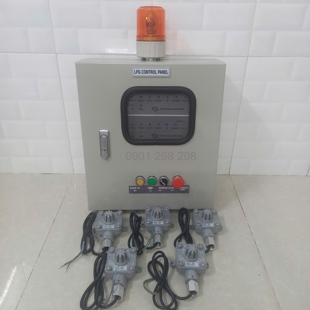 Tủ báo rò gỉ gas kết nối 5 kênh đầu dò phòng nổ